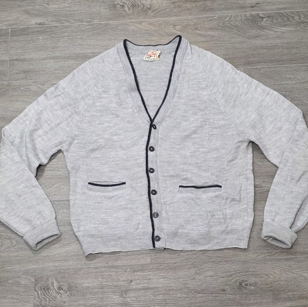 Vintage Tony Day Cardigan Mens Sz Small Kirk Cobain Style D'ORLAMB YARN Pockets